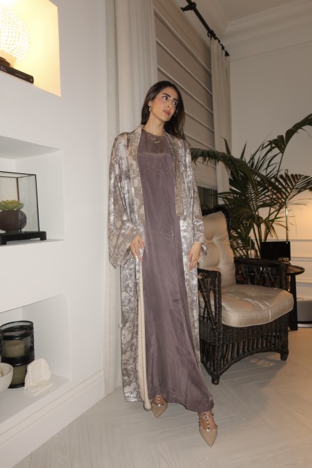 waves metallic abaya
