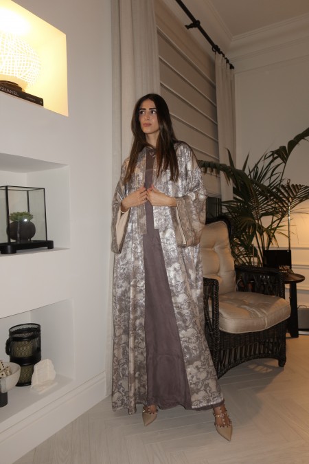 waves metallic abaya