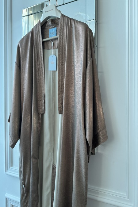 Rosegold metallic abaya